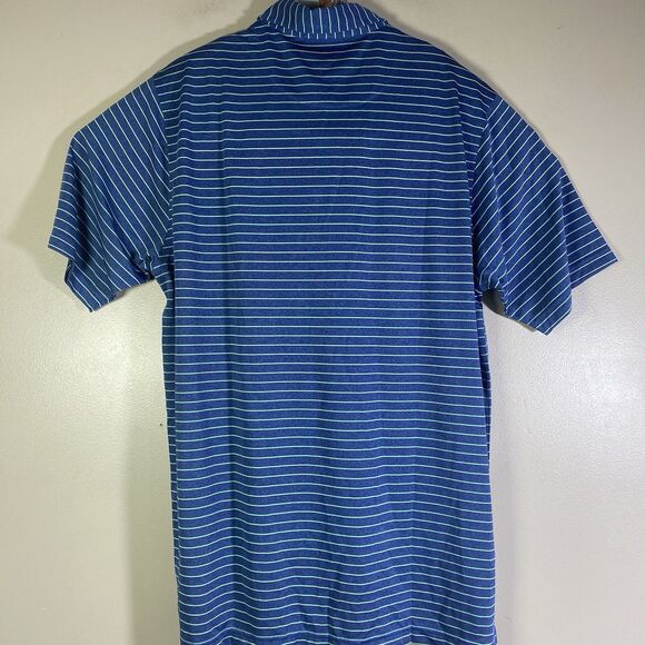 Donald Ross Men's Medium Golf Polo Shirt Blue Green Striped Casual PGA - Picture 8 of 11